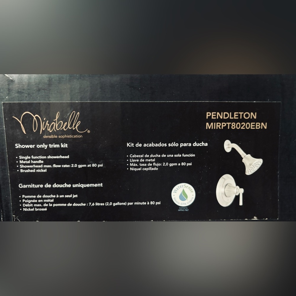 MIRABELLE Shower Trim Kit - Brushed Nickel - MIRPT8020BN - Brand New In Box